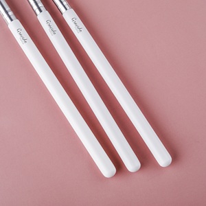 Juego de brochas de maquillaje para ojos, Set de 6 brochas de maquillaje para mezclar pelo de cabra pequeño y Puntiagudo, color marrón y blanco, Etiqueta Privada - Product Image 5