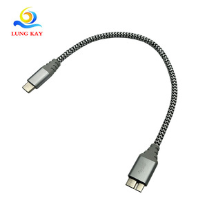 Cable de datos Lung Kay tipo C a Micro USB 3.0, trenzado de nailon, 0,5 m, para ordenador - Product Image 1
