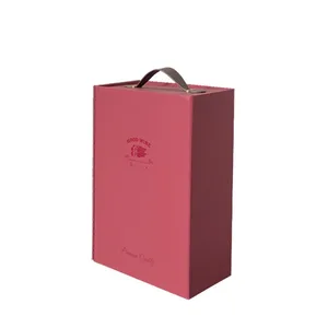シャンパン用の豪華な段ボール磁気ギフトボックスを包装するカスタム赤色ワインボトルギフトボックス