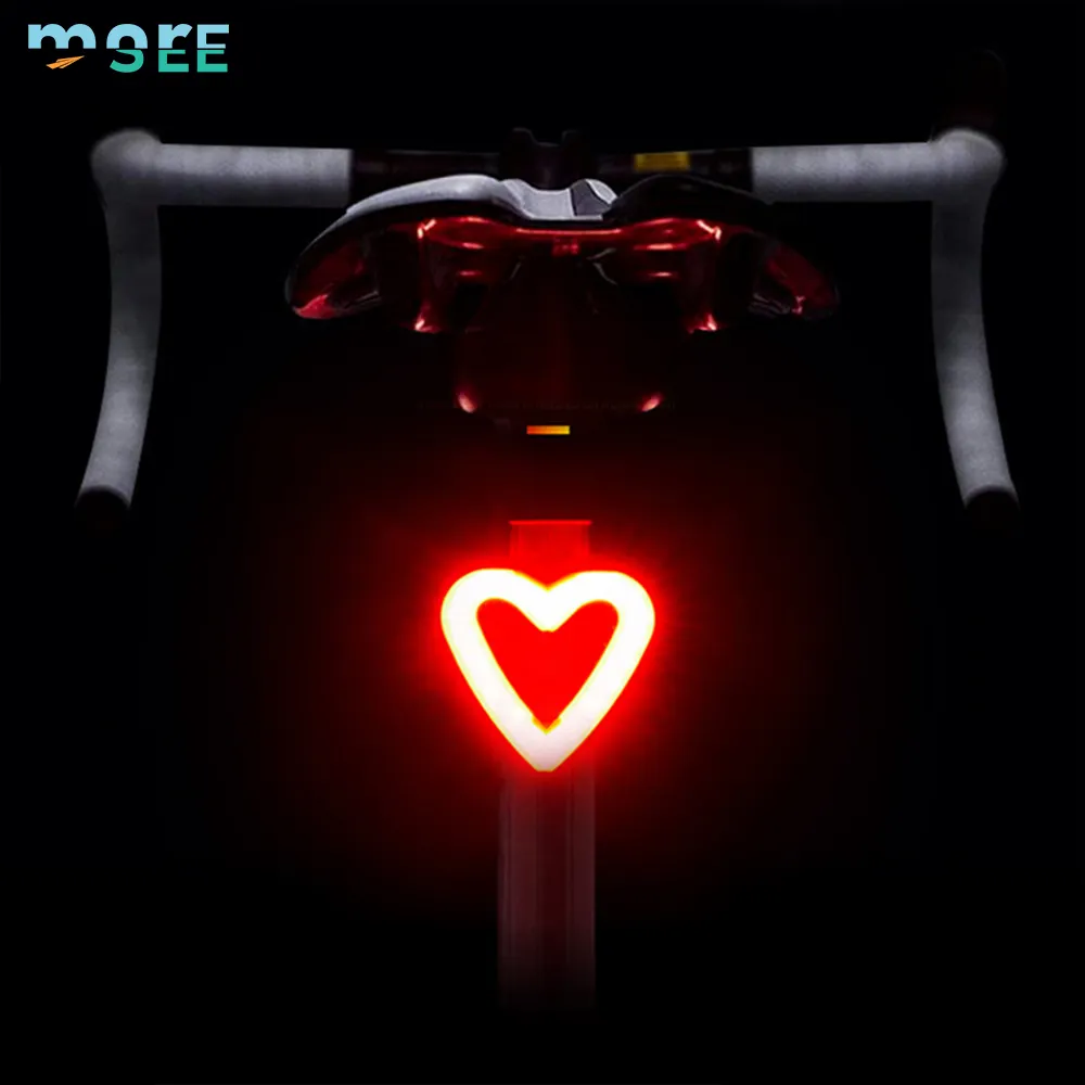 SeeMore Amostra grátis luz traseira de bicicleta vermelha luz traseira USB recarregável resistente à água para ciclismo para poste de segurança de bicicleta