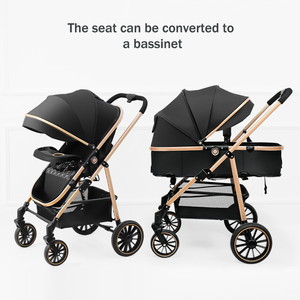 Poussette pour bébé <span class=keywords><strong>3</strong></span> en <span class=keywords><strong>1</strong></span> Landau pliable portable avec chaise de poussée légère d'une capacité de 15kg - Product Image 5