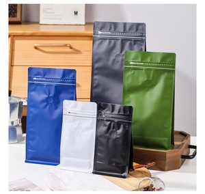 Copack 1kg Kaffeebohnen Achtseitig Versiegelte Aluminiumfolie Kraftpapier Lebensmittelgeeignete Siebdruckbeutel mit Reißverschluss und Luftventil - Product Image 1