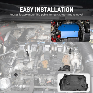 Bevinsee ฝาครอบเครื่องยนต์อลูมิเนียมสำหรับ VW, สำหรับ Alltrack arteon Golf <span class=keywords><strong>Jetta</strong></span> <span class=keywords><strong>sportwagen</strong></span> 06K103925G - Product Image 5