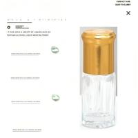 Flacon de parfum en verre transparent - Contenant à visser avec bouchon doré et compte-gouttes en verre pour le stockage d'huiles essentielles et de parfums