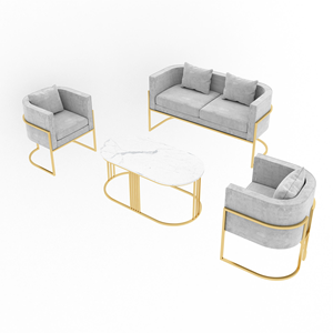 Ensemble de meubles de salon de <span class=keywords><strong>coiffure</strong></span> moderne, réception, négociation, canapé simple et élégant avec miroir - Product Image 1