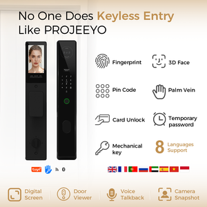 Serrure de <span class=keywords><strong>porte</strong></span> intelligente à <span class=keywords><strong>circuit</strong></span> <span class=keywords><strong>logique</strong></span> numérique, contrôle par application Tuya, reconnaissance faciale, mot de passe, accès par carte RFID - Construction en alliage d'aluminium - Product Image 4