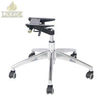 Base de chaise de bureau en alliage d'aluminium poli, pivotante à 360 degrés, inclinable, réglable en hauteur, 5 étoiles