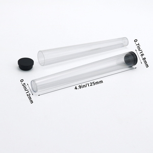 Bulk Wholesale 125mm Plastic Acrylic Conic Clear <b>Tube</b> for King Size 109mm Rolled Cone Cigarette Storage with <b>Silicone</b> Lid - Product Image 2