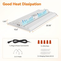 Lampes linéaires à haute luminosité 150lm/w, LED 200w, IP25, pour entrepôts commerciaux, industriels, garages, ateliers, auvents