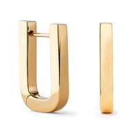 Penjualan Laris Gemnel 925 Perak 18K Emas Vermeil Chunky Square Hoops Wanita Huggie Earrings