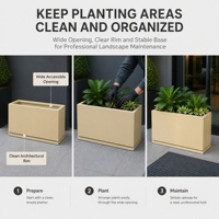 Jardinière carrée monobloc en acier et aluminium, dimensions, épaisseur et couleur personnalisables, pour projets d'aménagement paysager
