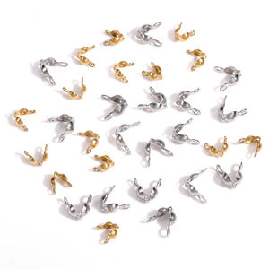 Paslanmaz çelik bağlayıcı toka uydurma topu zincir kalori sonu Crimps boncuk konektörü DIY takı yapımı için Supplie - Product Image 1