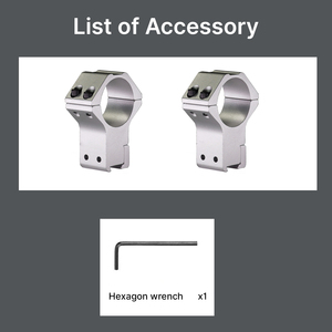 Anneaux de montage BANGBANG - Anneaux de montage 30 mm à double vis pour rail de 11 mm, hauteur centrale de 1,5 pouce (Argent) - Product Image 3