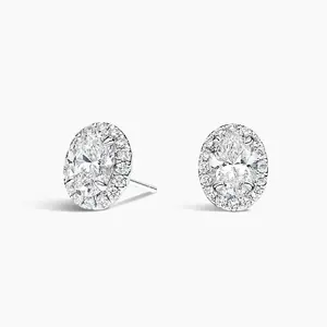 Lab Grown Diamond Igi Certified Hpht Cvd Polished Diamond Oval Cut Diamond Earrings Set