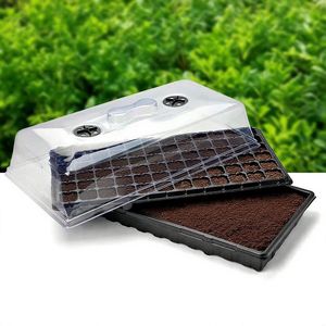 72 fori coperchi trasparenti in plastica con vassoio per 1020 di semi di riso nero per vassoi germinazione per vivaio in serra Kit vassoio di avviamento - Product Image 1