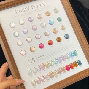 2025 nuevo Pretty Pennt24 24 esmalte de ojo de gato de vidrio de 24 colores suministros de <span class=keywords><strong>uñas</strong></span> de Gel resina dedicada para tienda de salón de <span class=keywords><strong>uñas</strong></span> botella magnética - Product Image 2