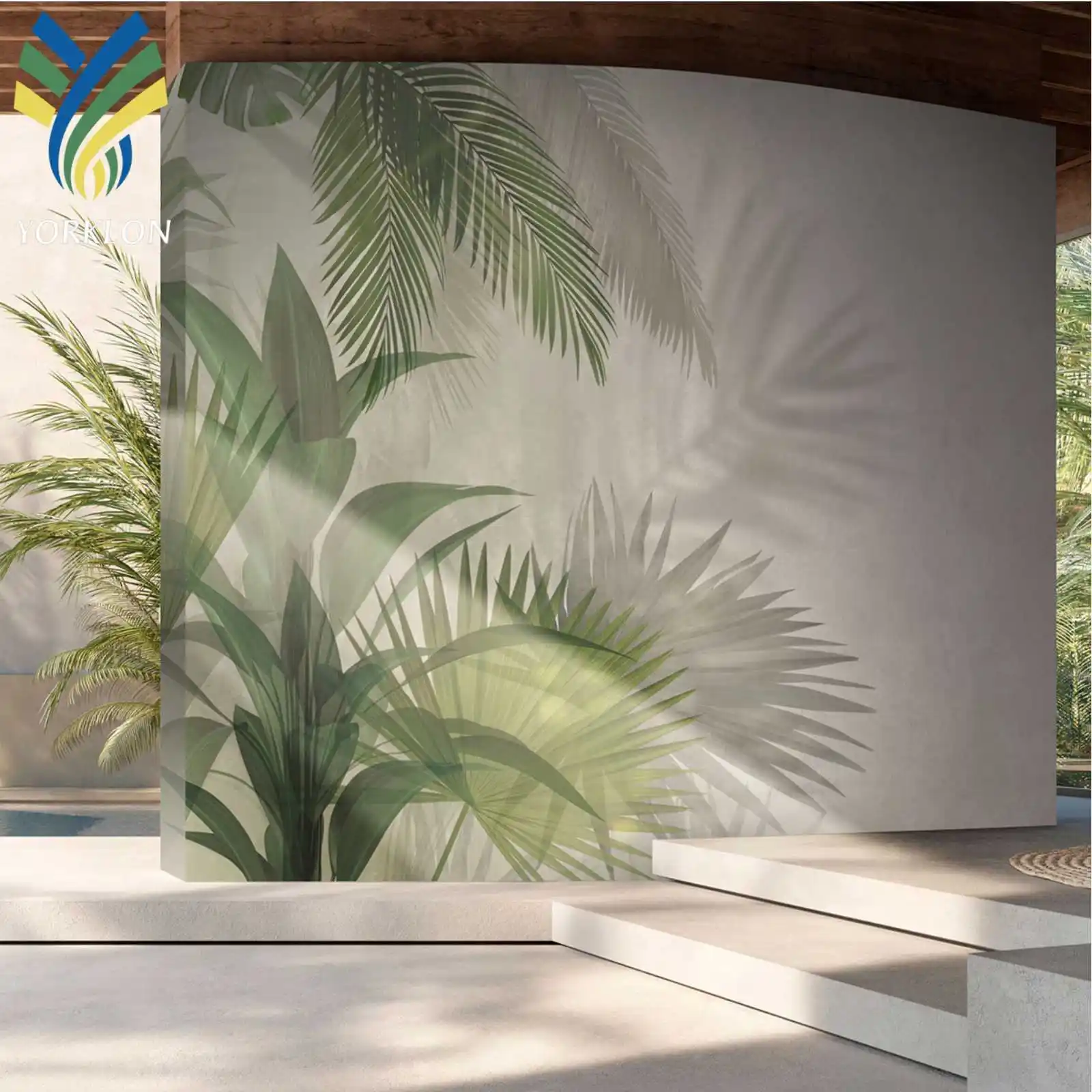 YKML 153 Latest Botanical Wall Paper Designs Modern 3D Leaf Mural Wallpaper Wall Covering For Office Interior Wall Decoration