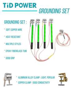 Set perlengkapan pembumian, tipe perlindungan keselamatan tegangan tinggi portabel garis Overhead dengan kawat dan penjepit - Product Image 3