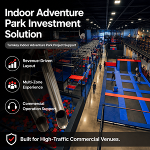 Parc d'aventure sportif intérieur commercial : trampoline, parcours d'obstacles, fosse à mousse, équipement personnalisé pour les propriétaires de projets FEC - Product Image 1
