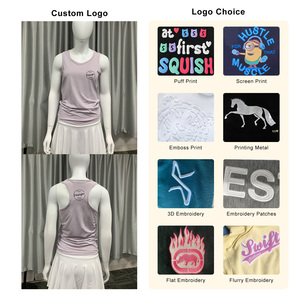 Femmes Sexy Slim Gym Débardeur Respirant Tissu Tricoté Logo Personnalisé Impression Étiquette Tissée Bas quantité minimale de commande Style Décontracté - Product Image 2