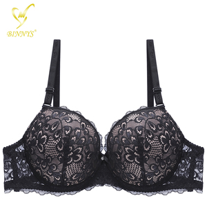 BINNYS Lady Sujetador Para Mujer <span class=keywords><strong>Copa</strong></span> <span class=keywords><strong>C</strong></span> Sutia Com Renda Bralette à armatures grande taille Push up broderie soutien-gorge pour grandes femmes - Product Image 3