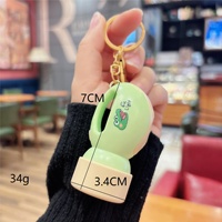 Mini lampe torche porte-clés de dessin animé, jouet lumineux pour enfants, pendentif mignon pour couple, décoration de sac à dos, petit cadeau en gros