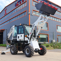 Chargeuse-pelleteuse multifonctionnelle 4x4 avec chargeur frontal et excavateur arrière