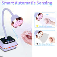 Lampe à ongles sans fil à polymérisation rapide 36W Lotus UV LED avec flexible à 360° et capteur automatique, séchoir à ongles de bureau pour capsules acryliques