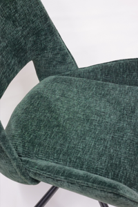 Hoge Kwaliteit Italiaanse Nordic 180 Graden Automatische Terugkeer Groen Gat Achtervleugel Draaibare Stof Eetstoel Voor Restaurant - Product Image 3