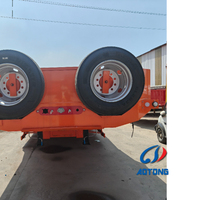 Semi-remorque surbaissée en acier 3/4 essieux 20T 25T 40T 50T 60T avec échelle hydraulique pour le transport de machines lourdes