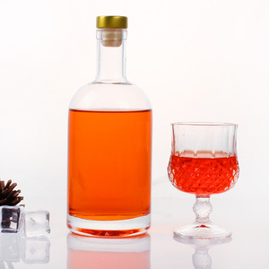Botellas de vidrio esmerilado transparentes personalizadas para vino blanco, whisky, ginebra, ron, <span class=keywords><strong>vodka</strong></span> con corcho, varios tamaños y colores disponibles - Product Image 1