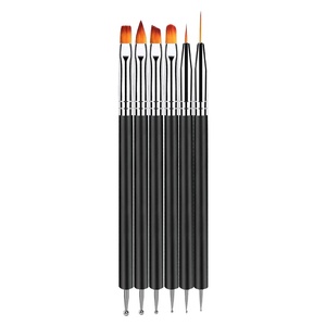 Set 6 Dual-Purpose Flat Acrylic Nail Durable Nylon Manicure Pen Double-Head <b>Light</b> Therapy <b>Pull</b>-Line Paint Dot Drill Popular - Product Image 5
