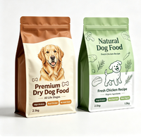 Sacs personnalisés KMJbag pour aliments pour animaux, résistants à l'humidité, en BOPP/AL/PE Mylar, à fond plat, avec valve et fermeture éclair