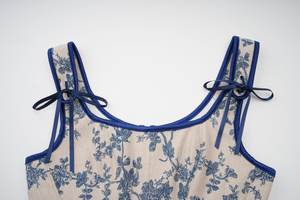 Corset Français à Lacets Top Vintage Grand Imprimé Orchidée Gilet Court <span class=keywords><strong>Bustier</strong></span> Crop <span class=keywords><strong>Dentelle</strong></span> Plié Gilet Blouse Femmes Corset - Product Image 3