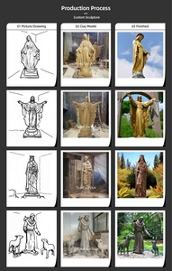 YOUFINE Statue de Jésus en Bronze, Corpus du Sacré-Cœur de Jésus, Sculpture de Christ Dorée grandeur nature pour la décoration des Églises et des Cathédrales - Product Image 4