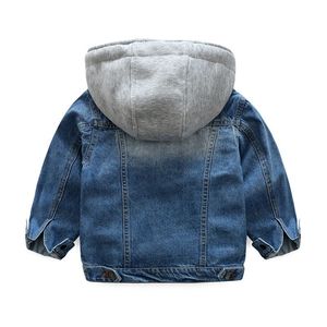 Veste en jean en coton à manches longues de haute qualité 2021, vente en gros, manteau à capuche double couche tendance pour garçons, vestes pour enfants - Product Image 3