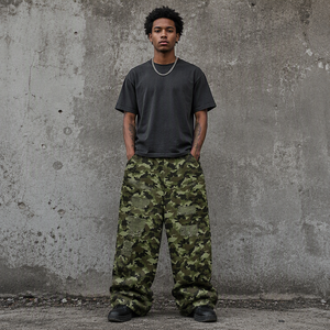 Wholesale Premium <b>Camo</b> Ripped Pants Custom Logo Distressed Baggy Streetwear <b>Cargo</b> <b>Trousers</b> Manufacturer For Brand - Product Image 2