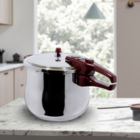 Casserole à pression en acier inoxydable 304 en forme de tambour avec base multicouche, compatible gaz et induction, écologique, sans revêtement