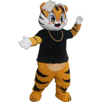 Costumes de mascotte de tigre de dessin animé personnalisés pour adultes unisexe pour fête d'Halloween