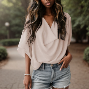 Camisa de Gasa Transparente de Color Sólido Informal de Manga Tres Cuartos para Mujer, Moda - Product Image 5