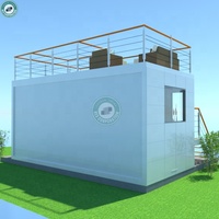 Piscine modulaire préfabriquée en conteneur avec terrasse sur le toit, piscine compacte et saine en forme de cube, piscine mobile dans un complexe hôtelier