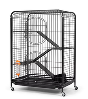 Vente en gros OEM Personnalisé Haute Qualité Métal Pliable Portable Anti-rouille Plateau Amovible Facile à Nettoyer Durable Maison pour Chat Extérieure Cage pour Chat