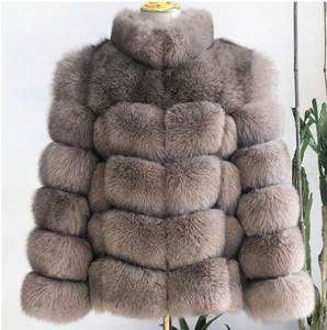 Giacca in Vera <span class=keywords><strong>Pelliccia</strong></span> di Volpe Naturale per <span class=keywords><strong>Donna</strong></span>, Calda <span class=keywords><strong>e</strong></span> Alla Moda, Gilet con Collo Alto, Manica Lunga, <span class=keywords><strong>Cappotto</strong></span> in <span class=keywords><strong>Pelle</strong></span> - Product Image 3
