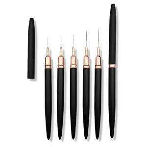 Nouveau noir Extra Long 5/8/12/20/25mm doux Nylon cheveux mince Nail Art Liner brosse Fine Nail Art brosse