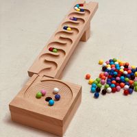 Machine à marbre en bois vente en gros éducation précoce jeu de piste d'enroulement de course de marbre jouets de course de balle colorée pour enfant