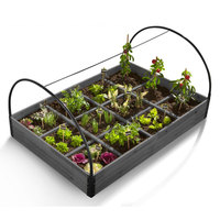 Lit de jardin surélevé en bois facile à assembler pour l'extérieur Boîte à fleurs pour légumes Lit de fleurs avec couvercle de serre