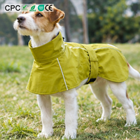 Imperméable pour chien avec logo personnalisé, réfléchissant, col haut, en polyester, pour extérieur, tailles S-4XL, OEM ODM