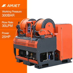Nettoyeur de canalisations haute pression AMJET 300 bar 30 lpm, tuyau de 50 m 3/8'' 5/16'', <span class=keywords><strong>pompe</strong></span> de haute qualité fabriquée en Allemagne, débouche les canalisations - Product Image 1
