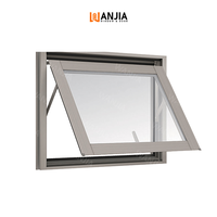 WANJIA haute qualité maison résidentielle auvent fenêtre en aluminium sécurité double verre lowe design aluminium top fenêtres suspendues