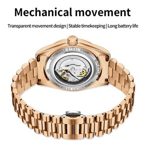 SANDA 5601 Men Mechanical Watch, Solid Stainless Steel Band Business Wristwatch, Waterproof Luminous <b>Automatic</b> Watch for Men - Product Image 4